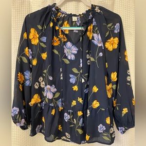 Old Navy Long Sleeved Floral Peplum Top